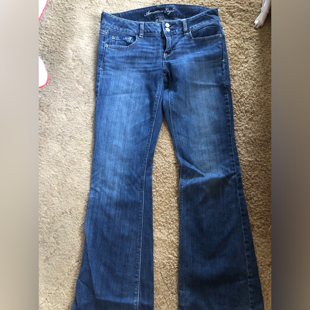American Eagle Outfitters Blue Flare & Wide Leg Jeans